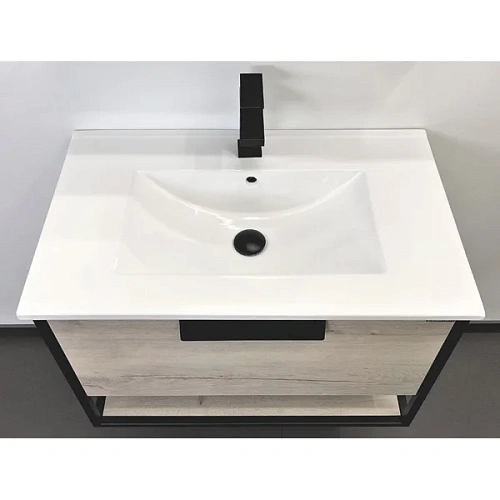 Тумба с раковиной Comforty Бонн 75 00-00008475 графит/дуб дымчатый раковина Comforty 75E Тумба с раковиной Comforty Бонн 75 00-00008475 графит/дуб дымчатый раковина Comforty 75E