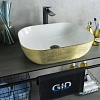 Раковина Gid D1302h130 53325 накладная белая / золото 50x40x14 Раковина Gid D1302h130 53325 накладная белая / золото 50x40x14