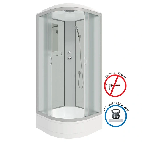 Душевая кабина Niagara Classic NG-3302-14 (1000х1000х2150) средний поддон (26см) стекло матовое тонированное 33021424 Душевая кабина Niagara Classic NG-3302-14 (1000х1000х2150) средний поддон (26см) стекло матовое тонированное 33021424