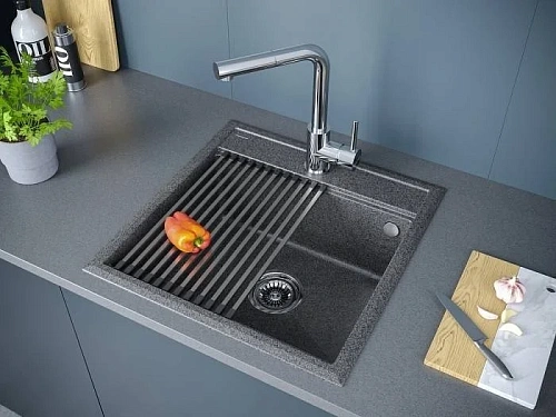 Кухонная мойка Paulmark STEPIA 50 с ролл-матом STEP брашированная PM115051-DG+R375-BS Кухонная мойка Paulmark STEPIA 50 с ролл-матом STEP брашированная PM115051-DG+R375-BS