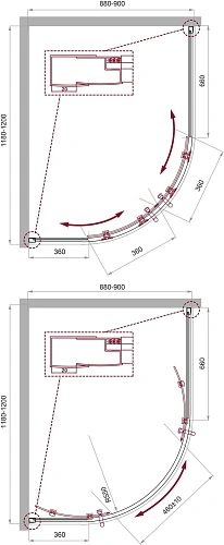Душевой уголок BelBagno UNO-195-RH-2-120/90-C-Cr Душевой уголок BelBagno UNO-195-RH-2-120/90-C-Cr