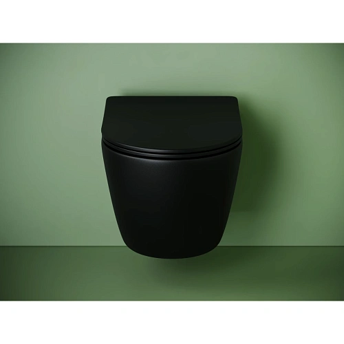 Унитаз подвесной Ceramica Nova Uno CN11001TMB смыв торнадо 490x360x360 черный матовый Унитаз подвесной Ceramica Nova Uno CN11001TMB смыв торнадо 490x360x360 черный матовый