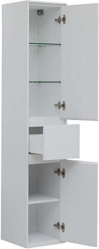 Шкаф-пенал Aquanet Милан 35 00339957 белый глянец с ящиком Шкаф-пенал Aquanet Милан 35 00339957 белый глянец с ящиком