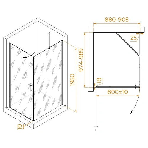 Душевой уголок RGW LE-034 (LE-003 + Z-14) 900x1000 мм 06123490-11 хром Easy Clean Душевой уголок RGW LE-034 (LE-003 + Z-14) 900x1000 мм 06123490-11 хром Easy Clean