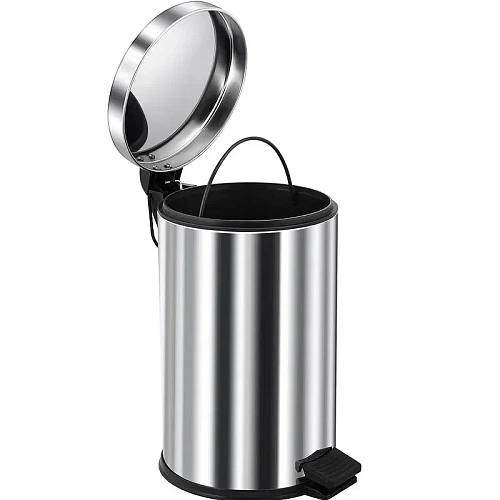 Корзина для мусора BERGES для мусора с педалью 12 л, микролифт,хром 121008 Корзина для мусора BERGES для мусора с педалью 12 л, микролифт,хром 121008