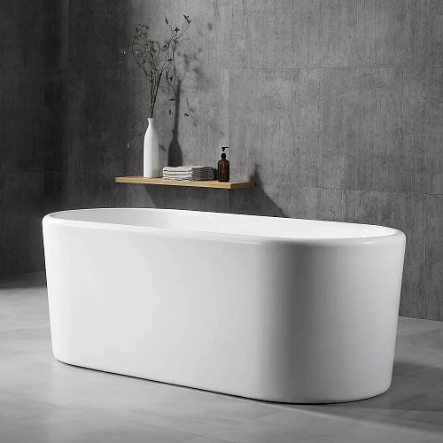 Ванна отдельностоящая ABBER AB9272-1.6 160x70 универсальная, белая акриловая Ванна отдельностоящая ABBER AB9272-1.6 160x70 универсальная, белая акриловая