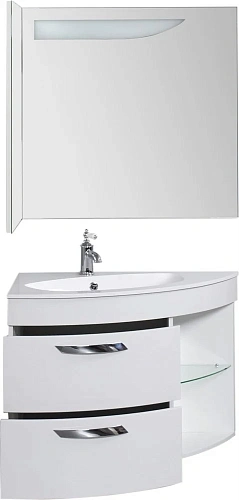Тумба под раковину De Aqua Трио 90 Люкс L белая 00197201 Тумба под раковину De Aqua Трио 90 Люкс L белая 00197201