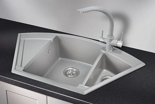 Кухонная мойка Granula 9001, АЛЮМИНИУМ, кварц 890х490 Кухонная мойка Granula 9001, АЛЮМИНИУМ, кварц 890х490