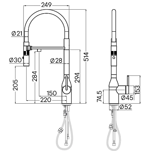 Смеситель для кухни Paulmark Magneto One хром Ma213188-CR Смеситель для кухни Paulmark Magneto One хром Ma213188-CR