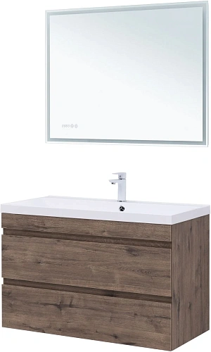 Тумба под раковину Aquanet Нота New 100 дуб веллингтон табак 00334194 подвесная Тумба под раковину Aquanet Нота New 100 дуб веллингтон табак 00334194 подвесная