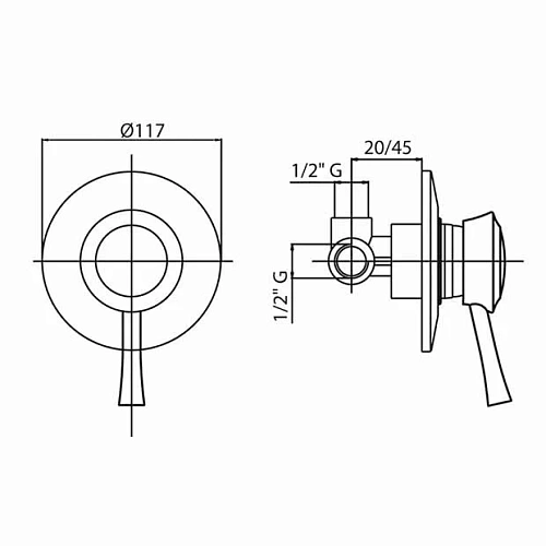 Смеситель для душа CEZARES GIUBILEO-DIM-02 Смеситель для душа CEZARES GIUBILEO-DIM-02