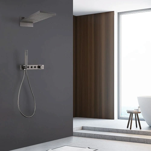 Душевая система ABBER Rund AF8752NG скрытого монтажа без излива, термостат, никель Душевая система ABBER Rund AF8752NG скрытого монтажа без излива, термостат, никель