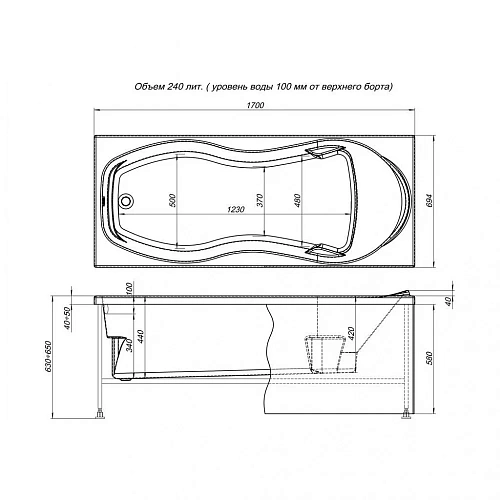 Акриловая ванна Aquanet Tessa NEW 170x70 00242924 Акриловая ванна Aquanet Tessa NEW 170x70 00242924