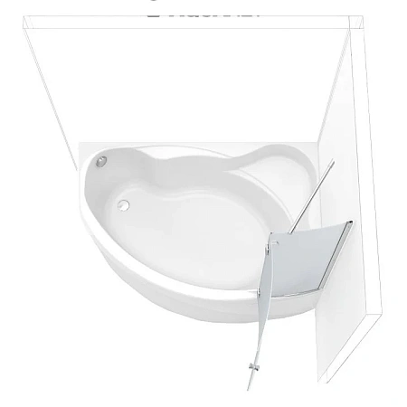 Шторка на ванну Aquanet AQ2 R, матовое стекло 00174016 Шторка на ванну Aquanet AQ2 R, матовое стекло 00174016