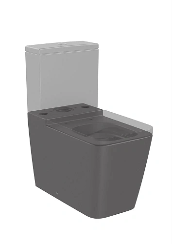 Чаша напольного унитаза Roca Inspira Square 645 Rimless, BTW, оникс 342536640 Чаша напольного унитаза Roca Inspira Square 645 Rimless, BTW, оникс 342536640