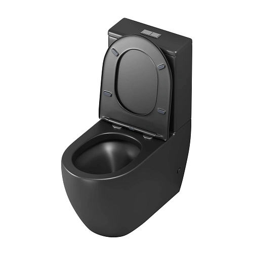 Унитаз напольный Grossman GR-4419BMS (680х375x810) безободковый, черный матовый с крышкой микролифт Унитаз напольный Grossman GR-4419BMS (680х375x810) безободковый, черный матовый с крышкой микролифт