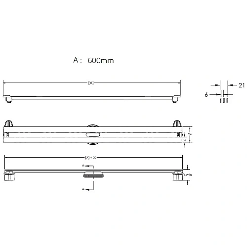 Душевой лоток BERGES SUPER Slim 600, хром глянец, S-сифон D50 H60 боковой 091152 Душевой лоток BERGES SUPER Slim 600, хром глянец, S-сифон D50 H60 боковой 091152