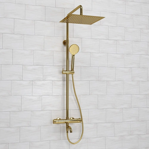 Душевая система WasserKRAFT A188.261.207.PG Thermo с термостатом золото Душевая система WasserKRAFT A188.261.207.PG Thermo с термостатом золото