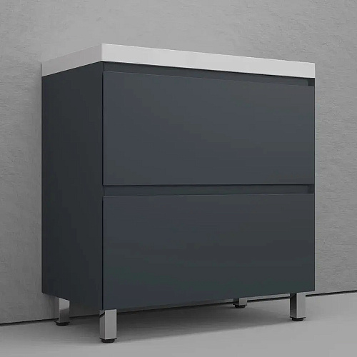 Тумба под раковину Style Line Манхэттен 80 см ЛС-00002372 напольная, графит Тумба под раковину Style Line Манхэттен 80 см ЛС-00002372 напольная, графит