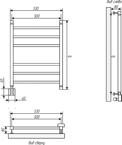 Полотенцесушитель электрический EWRIKA Деметра LP 60х50, хром L 536145 Полотенцесушитель электрический EWRIKA Деметра LP 60х50, хром L 536145