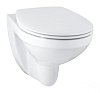 Унитаз подвесной GROHE Bau Ceramic ободковый с сиденьем без микролифта, альпин-белый (39497000)