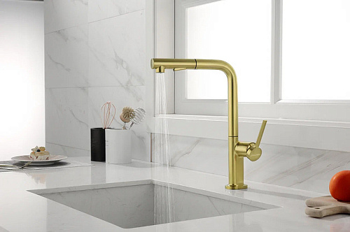 Смеситель для кухни Paulmark NEO светлое золото Ne214419-LG Смеситель для кухни Paulmark NEO светлое золото Ne214419-LG