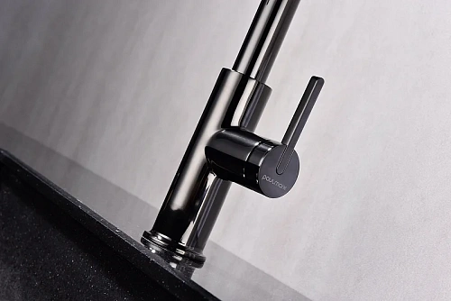 Смеситель для кухни Paulmark Tornado глянцевый черный To213402-GB Смеситель для кухни Paulmark Tornado глянцевый черный To213402-GB