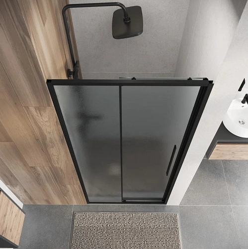 Душевая дверь Niagara Nova NG-84-L10CHB (100х195) черный матовый, раздвижная влево, стекло шиншилла Душевая дверь Niagara Nova NG-84-L10CHB (100х195) черный матовый, раздвижная влево, стекло шиншилла