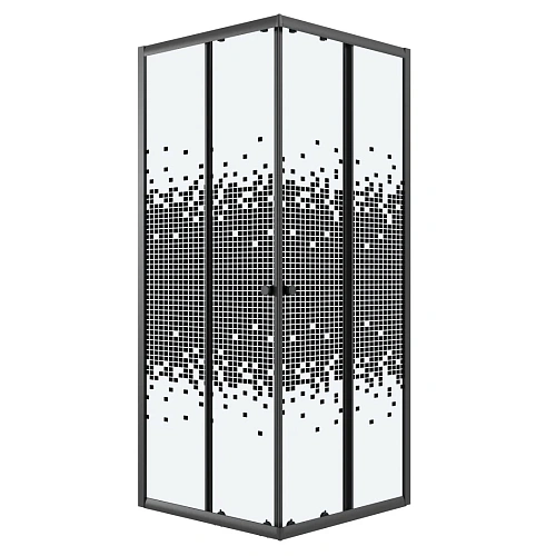 Душевой уголок Niagara Eco NG-1008-14QBLACK (80x80x190) квадратная, раздвиж, профиль черный, стекло мозаика (4мм) Душевой уголок Niagara Eco NG-1008-14QBLACK (80x80x190) квадратная, раздвиж, профиль черный, стекло мозаика (4мм)