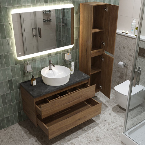 Тумба со столешницей и раковиной BelBagno KRAFT 80 kraft80rt-kepmno-1306-set подвесная KRAFT80RT-KEPMNO-1306-SET Тумба со столешницей и раковиной BelBagno KRAFT 80 kraft80rt-kepmno-1306-set подвесная KRAFT80RT-KEPMNO-1306-SET