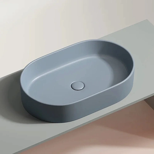 Раковина Ceramica Nova ELEMENT CN6048MHL серо-голубой матовый накладная Раковина Ceramica Nova ELEMENT CN6048MHL серо-голубой матовый накладная