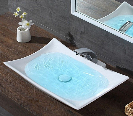 Раковина CeramaLux 9176 накладная, белый