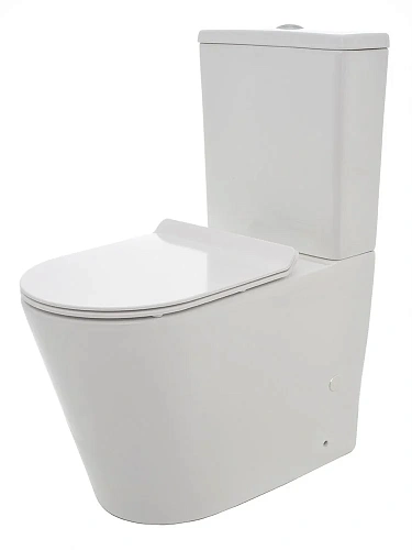 Чаша напольного унитаза AQUAme Rimless AQM1001 c сиденьем SoftClose, горизонтальный выпуск 670x360x4 Чаша напольного унитаза AQUAme Rimless AQM1001 c сиденьем SoftClose, горизонтальный выпуск 670x360x4