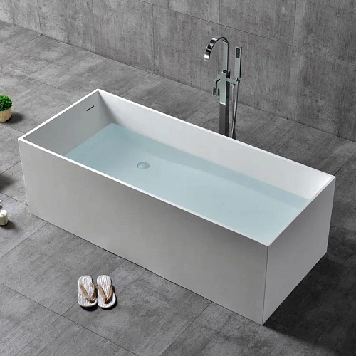 Ванна отдельностоящая ABBER AS9642-1.8 180x76 универсальная, белая матовая, искусственный камень Ванна отдельностоящая ABBER AS9642-1.8 180x76 универсальная, белая матовая, искусственный камень