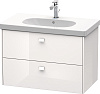 Картинка анонса товара «тумба под раковину duravit brioso br414602222 подвесная 82 см белый глянцевый»