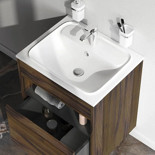 Тумба под раковину AM.PM Func M8FFUX0601OF pull-out, 60 см универсальная, дерево текстурированное Тумба под раковину AM.PM Func M8FFUX0601OF pull-out, 60 см универсальная, дерево текстурированное