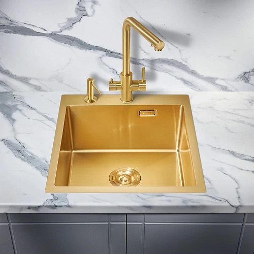 Кухонная мойка Milacio Denia 46 Steel (MC.77478) золото Кухонная мойка Milacio Denia 46 Steel (MC.77478) золото