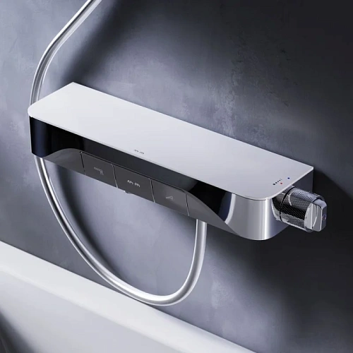 Смеситель для ванны AM.PM Func F8F10500 кнопочный с полкой, хром Смеситель для ванны AM.PM Func F8F10500 кнопочный с полкой, хром