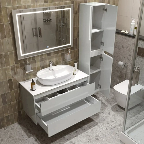 Тумба со столешницей и раковиной BelBagno KRAFT 100 kraft100bo-kepbo-1346-set подвесная KRAFT100BO-KEPBO-1346-SET Тумба со столешницей и раковиной BelBagno KRAFT 100 kraft100bo-kepbo-1346-set подвесная KRAFT100BO-KEPBO-1346-SET