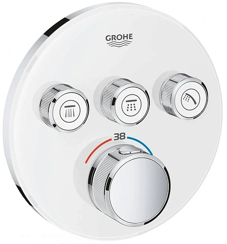 Смеситель для душа GROHE Grohtherm SmartControl на 3 выхода, белая луна (29904LS0) внешняя часть тер Смеситель для душа GROHE Grohtherm SmartControl на 3 выхода, белая луна (29904LS0) внешняя часть тер