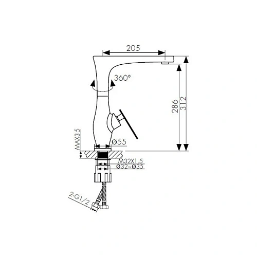 Смеситель для кухни Kaiser Star 02044-2 Смеситель для кухни Kaiser Star 02044-2