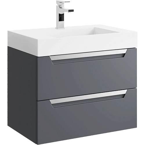 Тумба под раковину Aqwella Cube 70 CUB0107GR подвесная, серая матовая Тумба под раковину Aqwella Cube 70 CUB0107GR подвесная, серая матовая