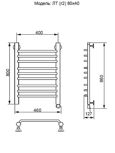 Полотенцесушитель электрический Ника TRAPEZIUM ЛТ (Г2) 80/40 правый тэн Полотенцесушитель электрический Ника TRAPEZIUM ЛТ (Г2) 80/40 правый тэн