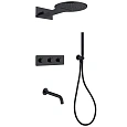 Душевая система ABBER Wasser Kreis AF8150B скрытого монтажа с изливом, термостат, черная матовая Душевая система ABBER Wasser Kreis AF8150B скрытого монтажа с изливом, термостат, черная матовая