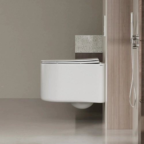 Унитаз подвесной ABBER Bequem AC1129 белый, безободковый, смыв торнадо Унитаз подвесной ABBER Bequem AC1129 белый, безободковый, смыв торнадо