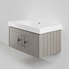 Тумба с раковиной La Fenice Cubo Cappuccino 80 NFNC-01-CUB-C-80-1-80 бежевая матовая, ручка хром
