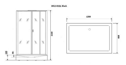 Душевая кабина Niagara Premium NG-6912-01QL BLACK (1200х800х2100) низкий поддон (16 см) стекло тонированное 69120134QLBLACK Душевая кабина Niagara Premium NG-6912-01QL BLACK (1200х800х2100) низкий поддон (16 см) стекло тонированное 69120134QLBLACK
