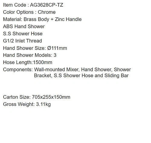 Смеситель для ванны ARROW AG3628CP-TZ хром Смеситель для ванны ARROW AG3628CP-TZ хром