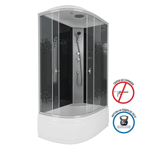 Душевая кабина Niagara NG-7510-14R BLACK (1200х800х2150) высокий поддон (40см) стекло мозаика 7510R Душевая кабина Niagara NG-7510-14R BLACK (1200х800х2150) высокий поддон (40см) стекло мозаика 7510R