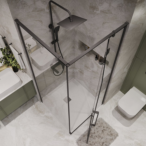 Душевой уголок Niagara Nova NG-6832-34BLACK (100x100x195) квадратная, распашная, черный матовый, стекло прозрачное Душевой уголок Niagara Nova NG-6832-34BLACK (100x100x195) квадратная, распашная, черный матовый, стекло прозрачное